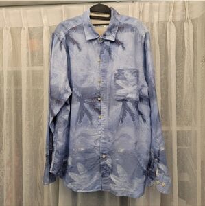 Tommy Bahama Palm Print Tropical Linen Button Down Shirt Size Medium NWOT